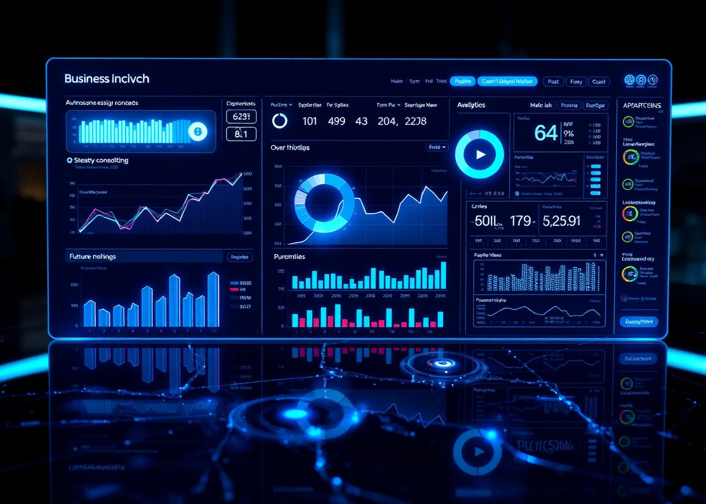 Business analytics dashboard with real-time metrics