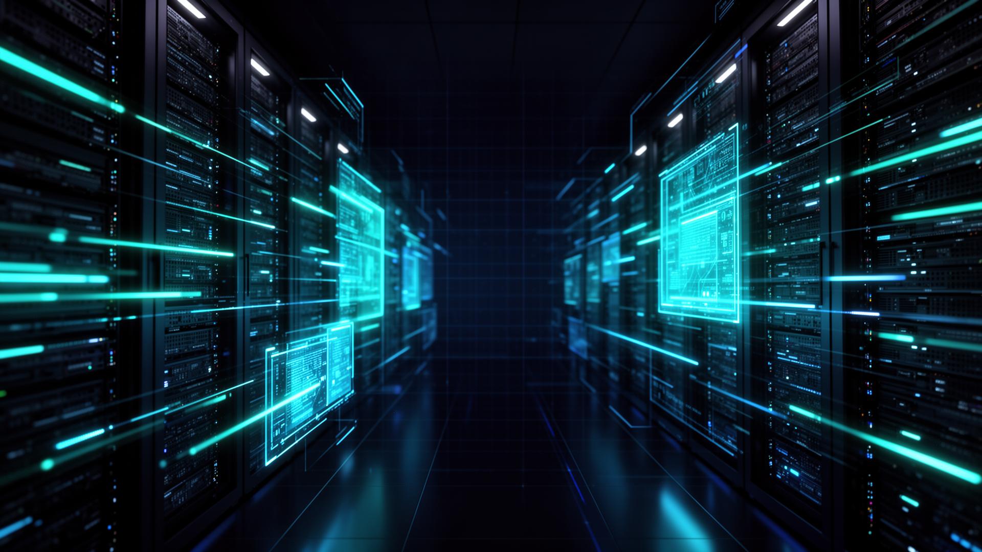 Server infrastructure with holographic data overlays